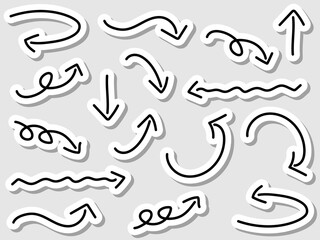 手書きの矢印セット　ステッカー風