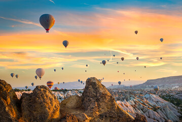 Fiery sky in Cappadocia