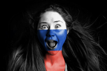 Image of excited screaming young woman standing on red background. Looking camera. Cute teenage student girl.