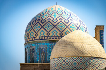 dome of a mosque, Shah-i-Zinda, ensemble, complex, mausoleum, mosque, Samarkand, Silk Road, Uzbekistan, Central Asia © Andrea Aigner