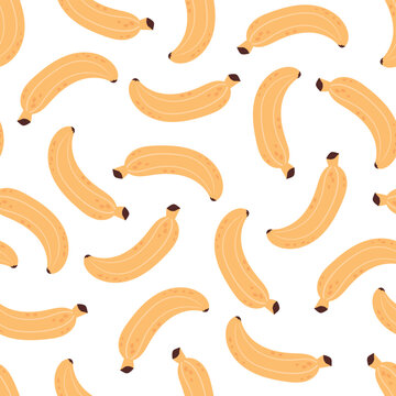 Banana fruit cartoon seamless endless pattern cover wrapping design element illustration background
