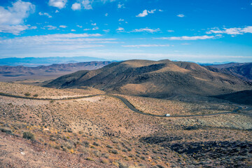 desert road landscape with sky
