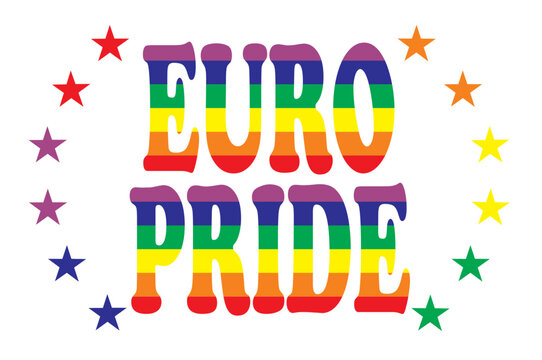 The inscription Euro pride.
Vector LGBT pattern for T-shirt made for Euro pride parade
with pride elements. LGBT symbol in rainbow colors.