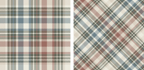 Check plaid seamless pattern set background.