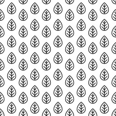 Leaves pattern line style for decoration organic shop, nature firm, ecology company, garden, green unity, natural product store, farming, forest. Vector Illustration