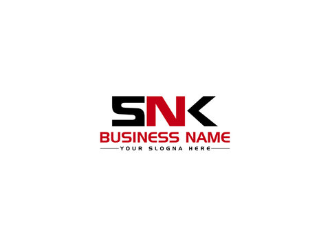 Creative SNK Logo Letter Vector, Colorful SN s n k Logo Icon Design With Three Alphabet Letter For Business
