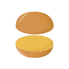 Hamburger bun on a white background. vector