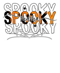 Spooky Mama Tie Dye Halloween Sublimation Halloween T-Shirt Design
