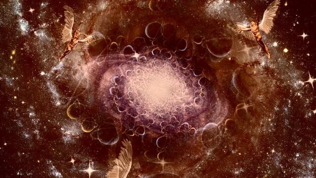 Endless space. Winged men represents angels