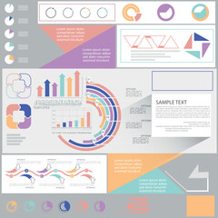 Set elements of infographics, vector illustration template