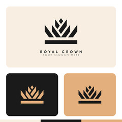 simple minimalist king crown logo design