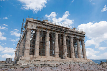 Athens, Greece / July 2022: The archaeological site of the Acropolis of Athens.	The Parthenon