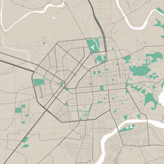 Vector map of Chiayi, Taiwan. Urban city in Taiwan, Asia. road map art poster illustration.