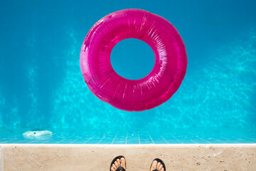 swimming ring on the beach