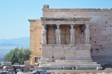 Photo of parthenon ruins in Athens, acropolis in Greece - Former ancient greek temple for Athena...