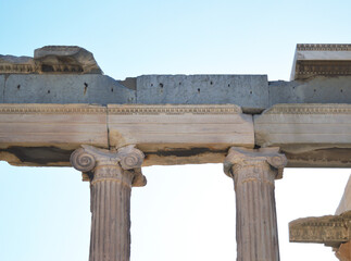 Photo of parthenon ruins in Athens, acropolis in Greece - Former ancient greek temple for Athena...