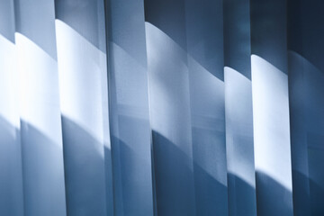 S fold curtain at night, catching blue moon light,background