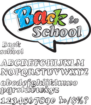 lettering back to school handwritting free style vector illustration