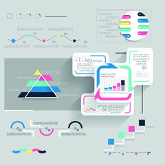 Template for cycle diagram and pie chart, vector options steps or processes