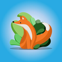 Fox in summer forest