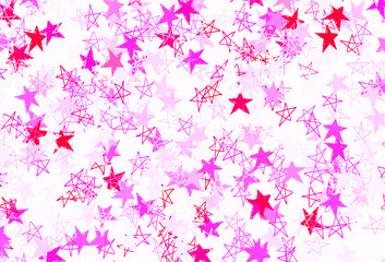 Obraz na płótnie Canvas Light Pink vector pattern with christmas stars.