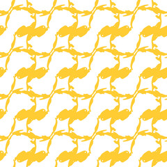 Seamless abstract yellow doodle pattern. Decorative graphic background. 