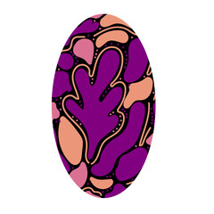 Fototapeta premium Abstract oval vector shape with ornaments. 