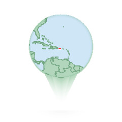 Puerto Rico map, stylish location icon with Puerto Rico map and flag.