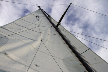 Sailboat mast and sky in the Outer Banks