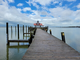Roanoke Marshes Lighthouse at the end of the boardwalk
