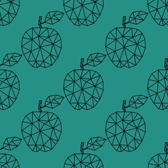 Geometric polygonal fruit seamless apples pattern for wrapping paper and clothes print and kids and fabrics