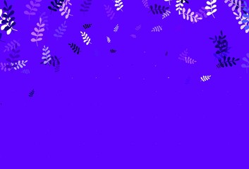 Light Purple vector abstract design with leaves.
