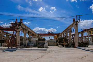 Territory of reinforced concrete factory