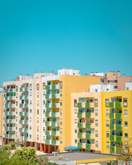 Fototapeta na wymiar Set of Colorful Buildings in a City