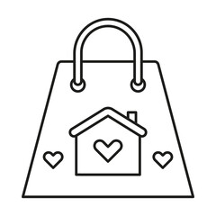 Shopping Bag concept line icon. Simple element illustration. Washing Dirty T-shirt concept outline symbol design from family set. Can be used for web and mobile on white background