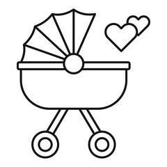 Baby carriage concept line icon. Simple element illustration. Baby Stroller concept outline symbol design from family set. Can be used for web and mobile on white background