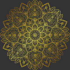 Unique oriental golden mandala