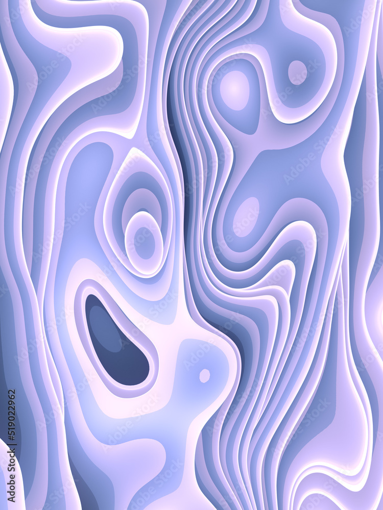 Aufkleber Smooth wavy colorful background. Abstract pattern. Liquid flow effect. 3d rendering digital illustration