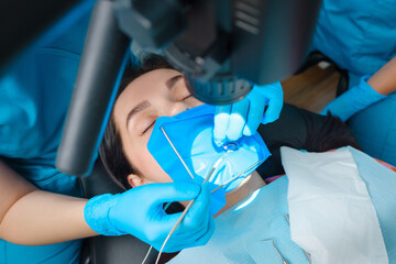 Photo endodontic treatment of dental canals