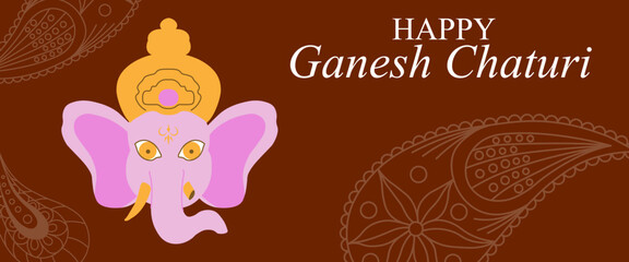Ganesh chaturthi for greeting card, poster, banner, background for Ganesh Chaturthi festival of India