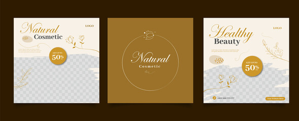 Natural Beauty Center Makeup Social media post Banner	