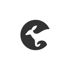Kangaroo icon logo design illustration template