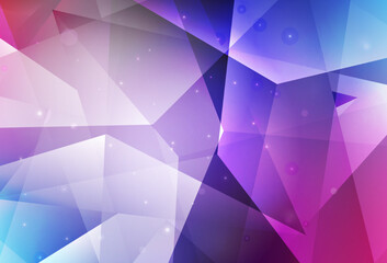 Dark Pink, Blue vector pattern with polygonal style.