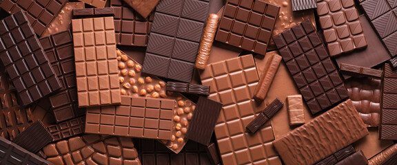 heap chocolate bar as a food background, confectionery cocoa product