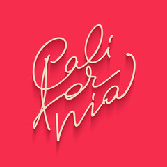 Hand written word California. Calligraphy lettering. Vector illustration.