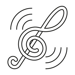 Note, music concept line icon. Simple element illustration. Note, music concept outline symbol design from music set. Can be used for web and mobile on white background