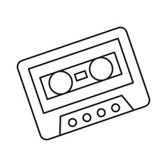 Obraz premium Cassette, tape concept line icon. Simple element illustration. Cassette, tape concept outline symbol design from music set. Can be used for web and mobile on white background