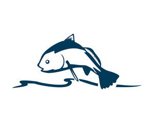 fish jumping in water vector