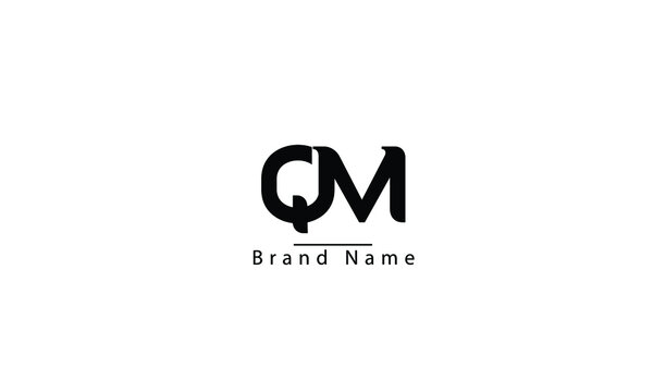 QM MQ Q M abstract vector logo monogram template
