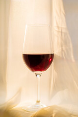 red wine in the glass